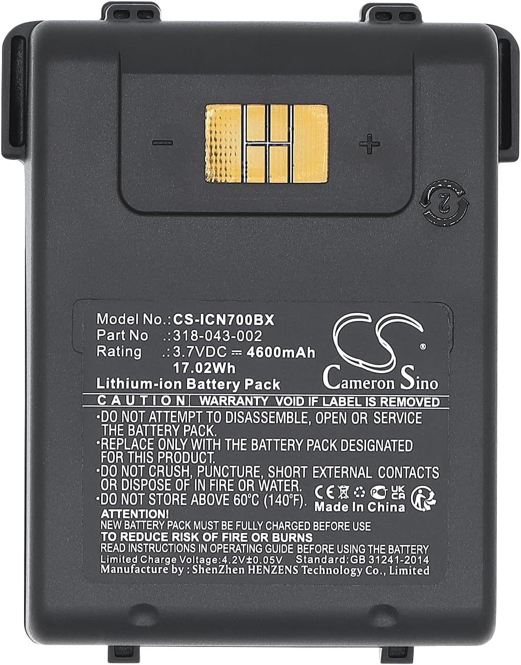 TCTK Akku 4600mAh Kompatibel mit [Intermec] CN70, CN70e, CN75, CN75E Ersetzt 1000AB01, 318-043-002,