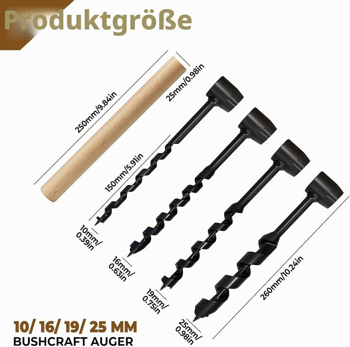 Handbohrer Bushcraft Manueller Schraubenschlüssel, Handbohrer Outdoor Schlangenbohrer Bushcraft, Sch