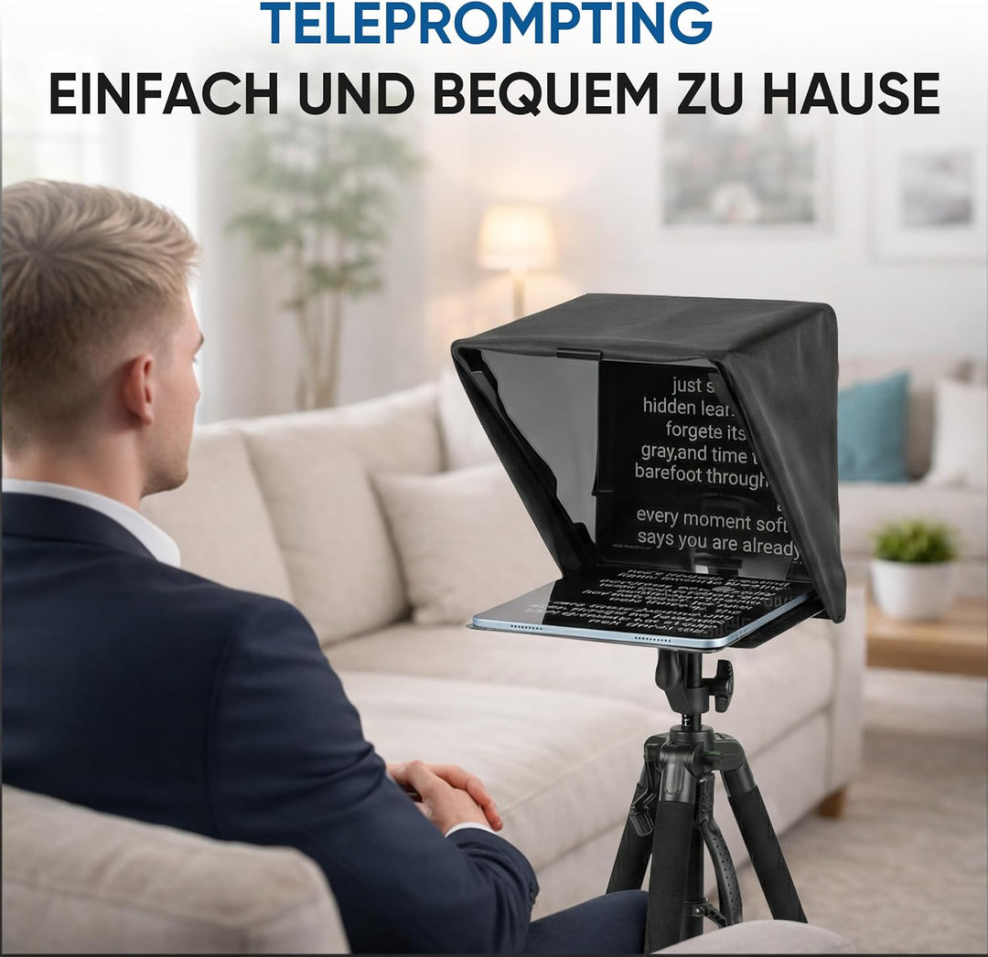 NEO Teleprompter für Kamera, Smartphone & Tablet – Autocue Prompter kompatibel mit DSLR, Webcam & iP