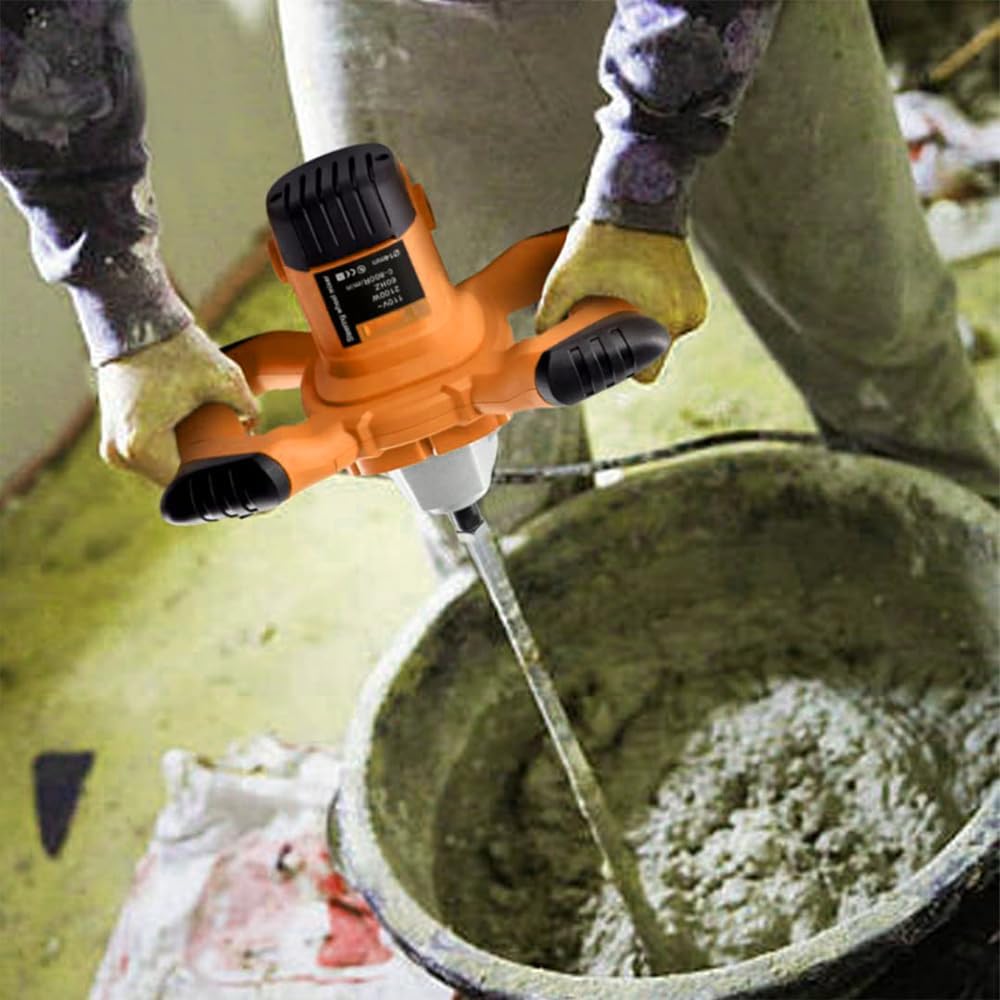 Betonmischer/MöRtelrüHrer, 1600W Elektrischer Tragbarer RüHrwerk MöRtelrüHrer, 6-Gang-Einstellung, R