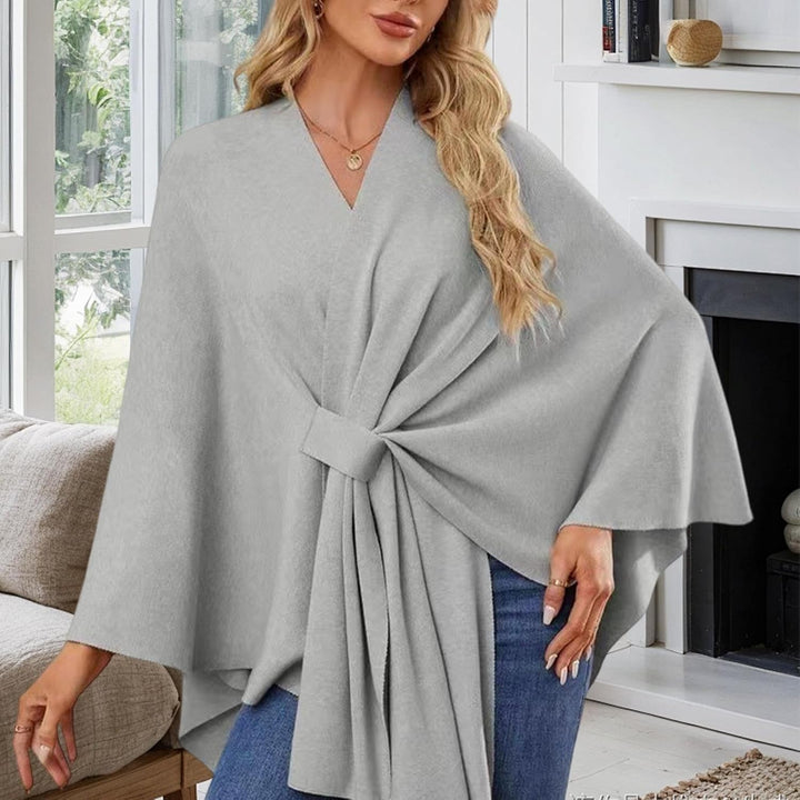 Damen Schal Wrap Poncho – offene Vorderseite, Cardigan, Schal, Wickelumhang, eleganter Schalumhang,