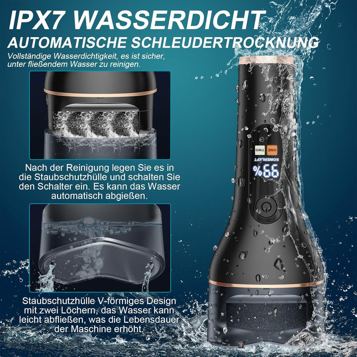 AOMEES Hornhautentferner Elektrisch, Elektrischer Hornhautentferner mit IPX7 Wasserdicht, 2 Geschwin