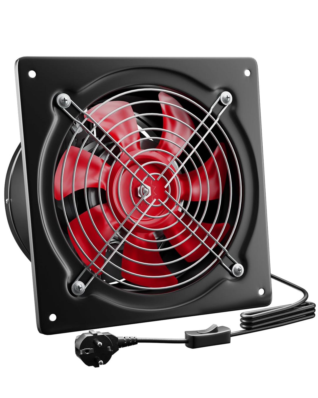 Hon&Guan Abluftventilator 150mm mit Schalter, 525m³/h Industrie Rauchabzug Wandventilator Abluft mit