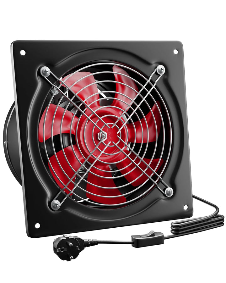 Hon&Guan Abluftventilator 150mm mit Schalter, 525m³/h Industrie Rauchabzug Wandventilator Abluft mit