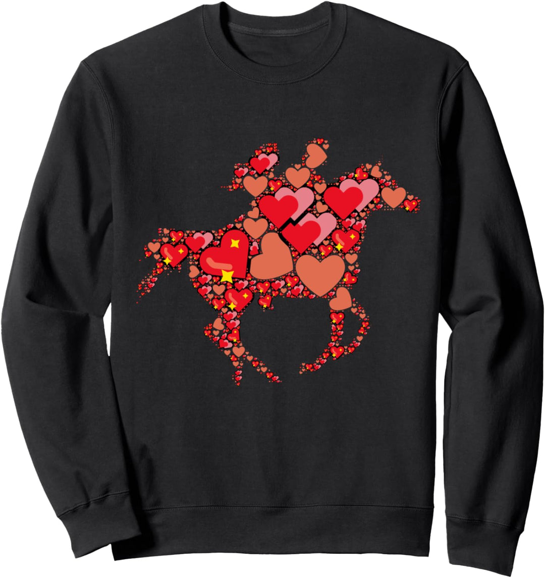 Pferd aus Herzen im Galopp Reitsport Reiterin Mädchen reiten Sweatshirt