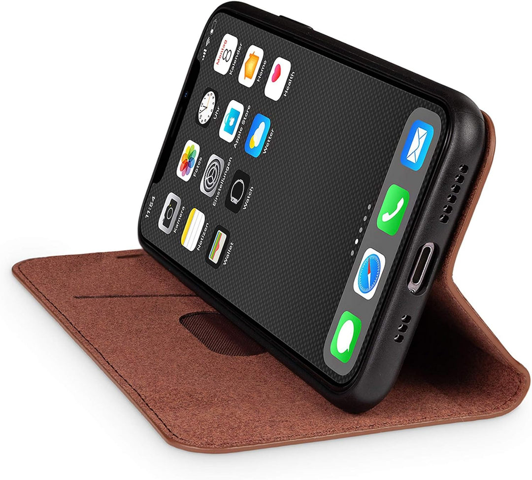 WIIUKA Echt Ledertasche - TRAVEL Nature - Hülle für Apple iPhone 11 Pro - ITALIENISCHES Leder - Vint