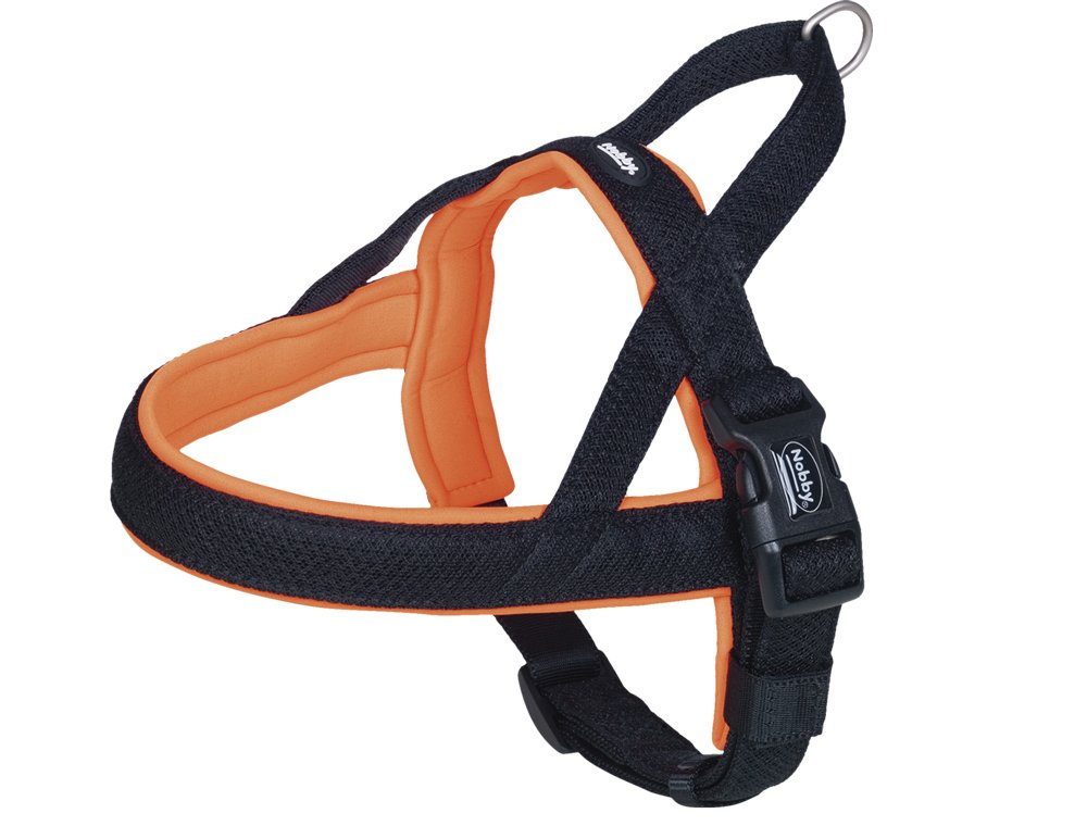 Nobby Norwegergeschirr Mesh Preno, neon orange L: 75-98 cm + 62 cm, B: 40/45 mm, 1 Stück neon orange