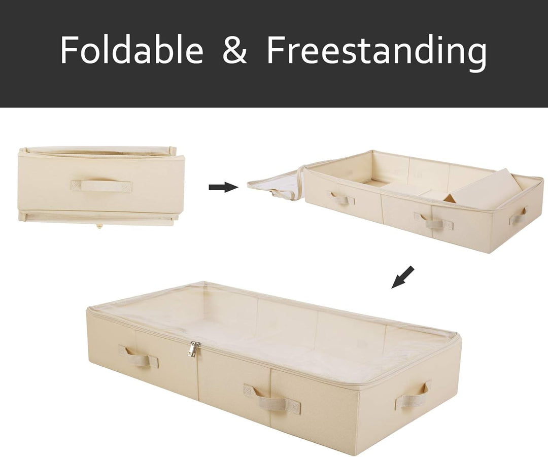 2er-Pack, geräumige, sichtbare PVC-Aufbewahrungsbehälter mit Deckel unter dem Bett für Schuhe, Decke