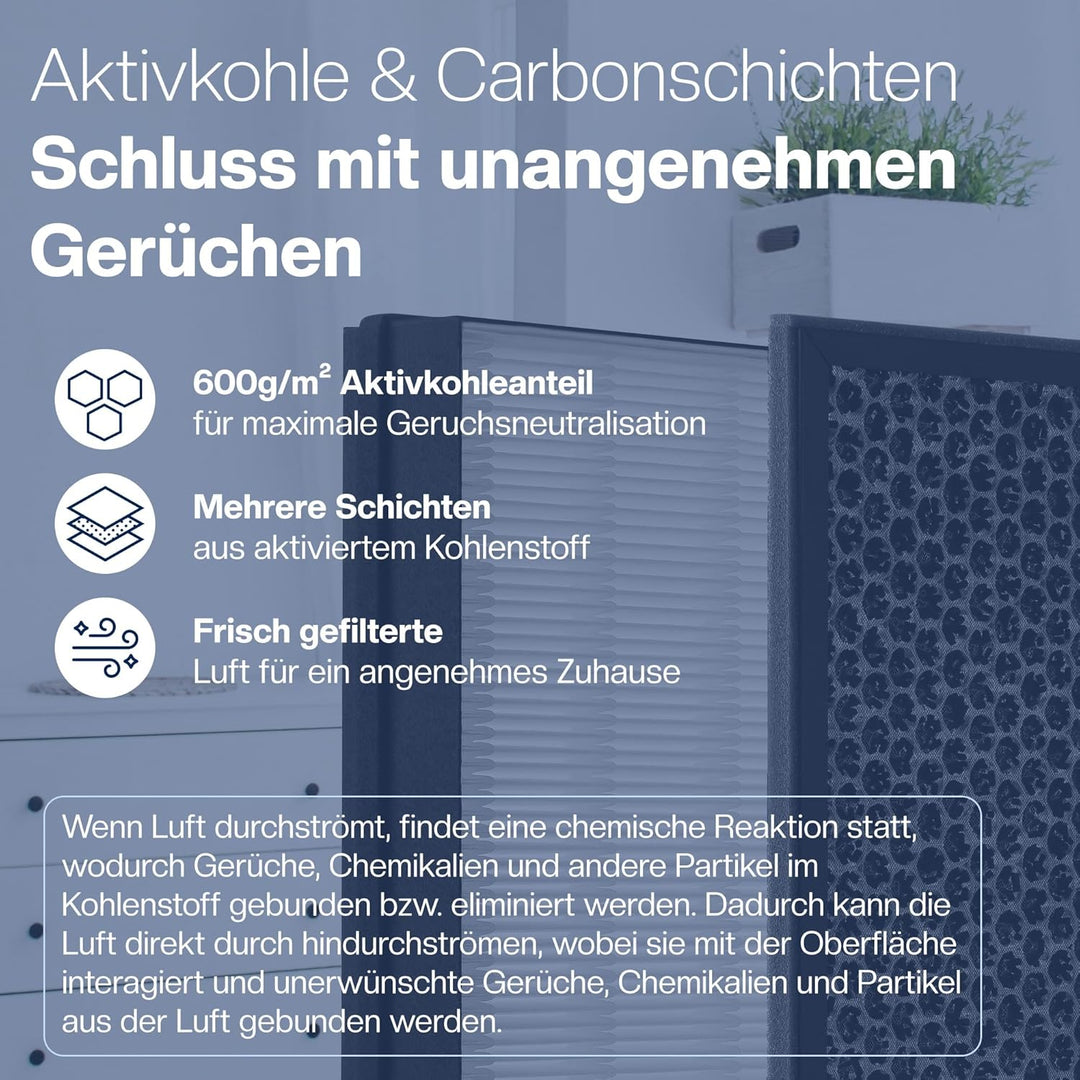 [NEU] 2er Filter-Set für Philips Luftreiniger [AC2882, AC2887, AC2889 & AC3829] – 1 HEPA-Filter und