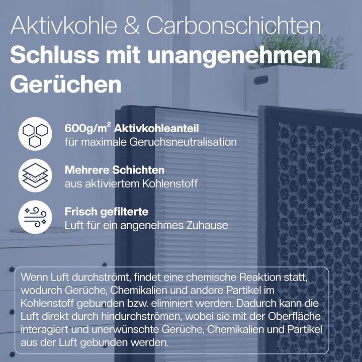 [NEU] 2er Filter-Set für Philips Luftreiniger [AC2882, AC2887, AC2889 & AC3829] – 1 HEPA-Filter und