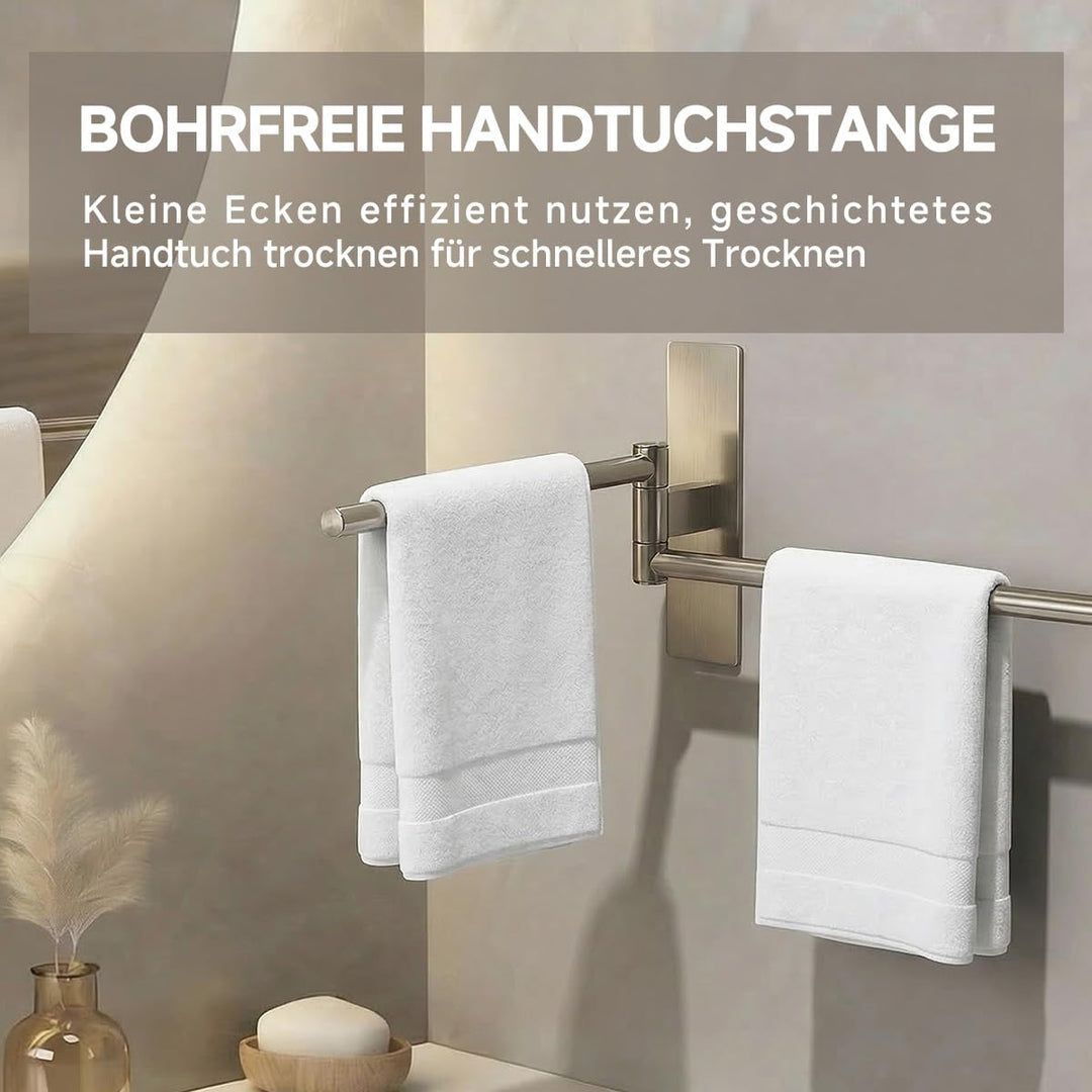 Handtuchhalter Ohne Bohren 180° Schwenkbar - Doppelt Handtuchstange Selbstklebend 304 Edelstahl, Rob