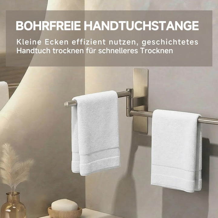 Handtuchhalter Ohne Bohren 180° Schwenkbar - Doppelt Handtuchstange Selbstklebend 304 Edelstahl, Rob