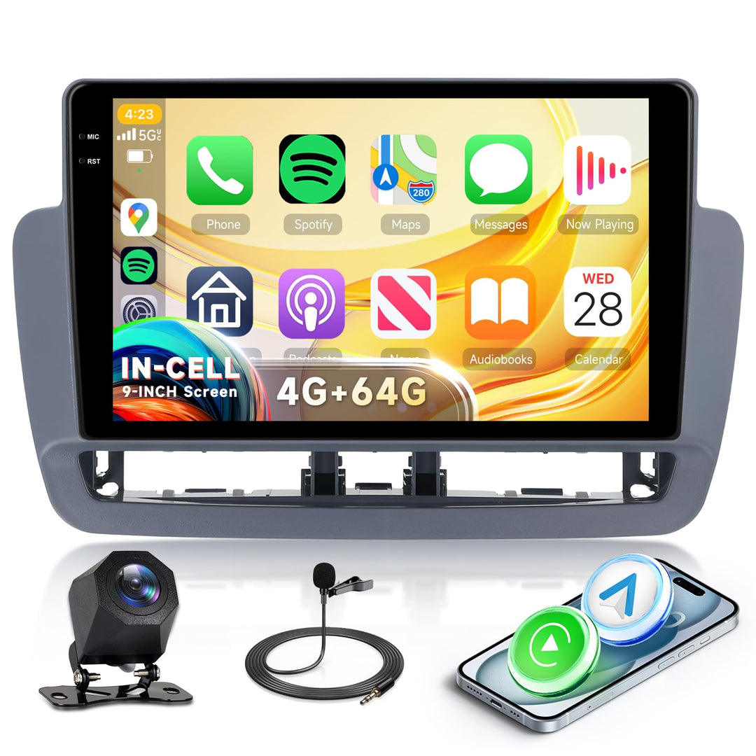 Rimoody 4G+64G Android Autoradio für Seat Ibiza 2012-2015 9 Zoll IN-Cell HD Wireless Carplay Autorad