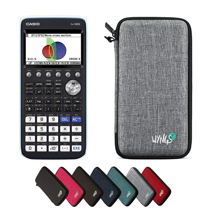 CALCUSO Sparpaket: Casio FX-CG 50 Grafikrechner + WYNGS Schutztasche hellgrau + Erweiterte Garantie