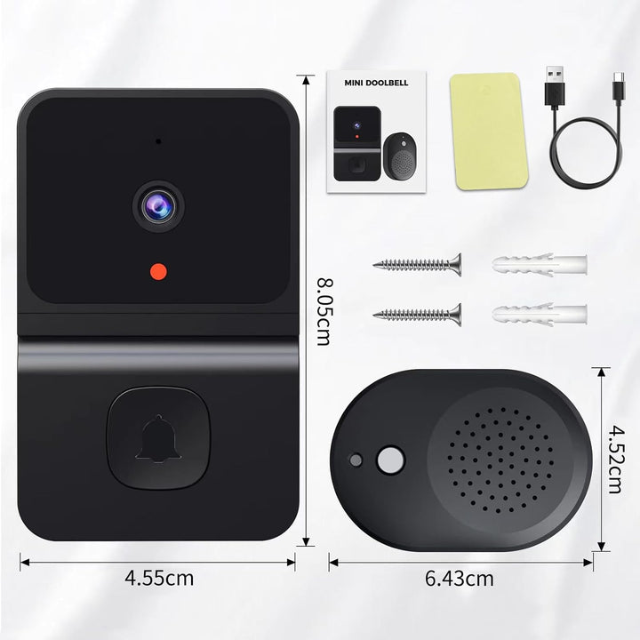 Video Türklingel mit Kamera,2.4GHz WLAN-Videotürklingel-Sicherheitskamera,Smarte Video Türklingel mi