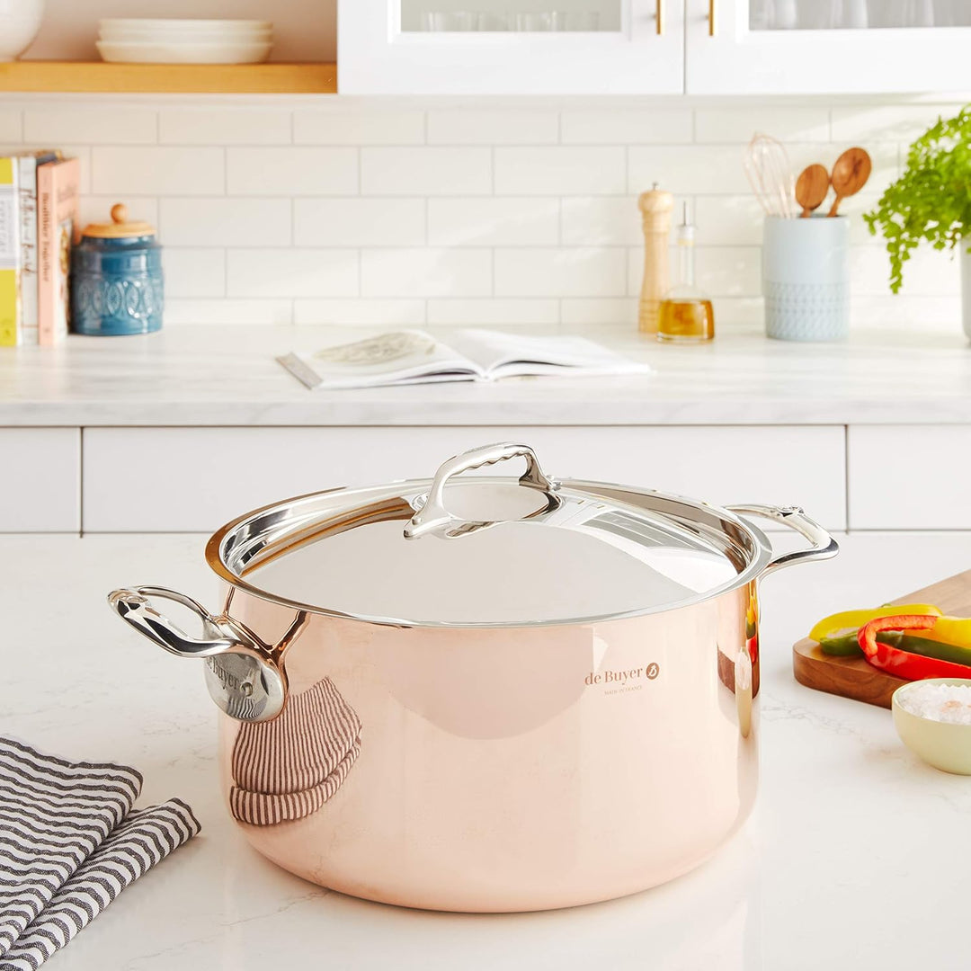 de Buyer - Kochtopf aus Kupfer mit Deckel PRIMA MATERA - 28 cm - 6242.28 Durchmeser 28 cm, Durchmese