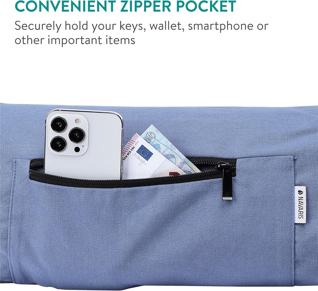 Navaris XXL Yogatasche für Yogamatte aus Baumwolle - Tasche für Yoga Matte mit Reissverschluss Trage