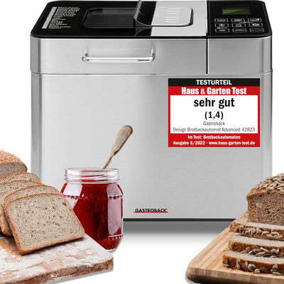 Gastroback 42823 Design Brotbackautomat Advanced, Edelstahl Brotbackmaschine 18 Programme, automatis