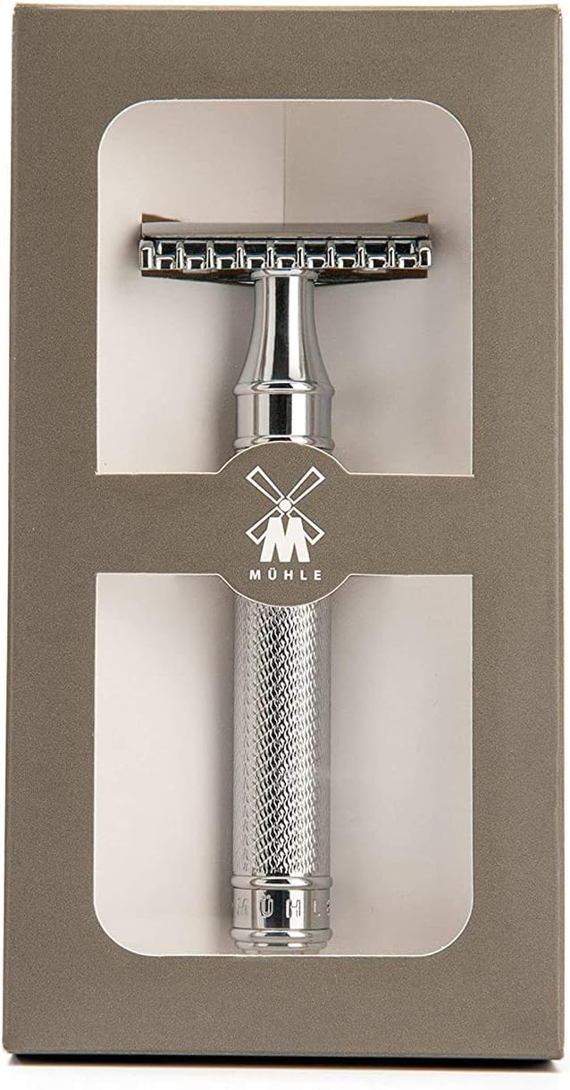 MÜHLE Traditional traditioneller Sicherheitsrasierer - Rasierhobel mit offenem Kamm - Griff aus verc