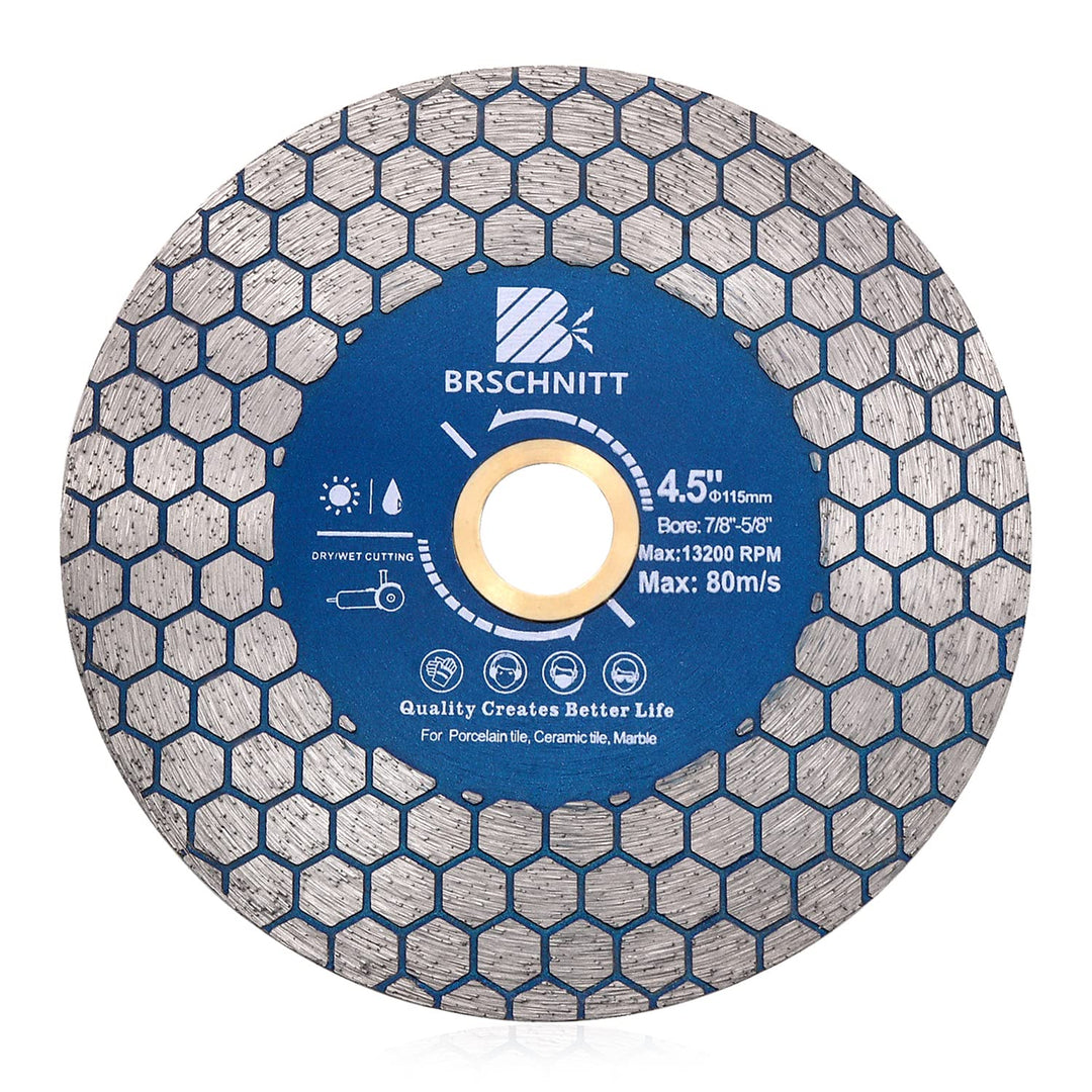 Diamant Trennscheibe 115mm - BRSCHNITT Doppelseitig zum Schneiden und Schleifen Granit Marmor Fliese