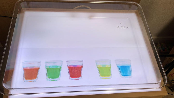 Montessori-Entdeckungswanne Transparent A2 | Aus PET-Kristall, Sicher &amp; Stabil | Für Wasser, Sand, F