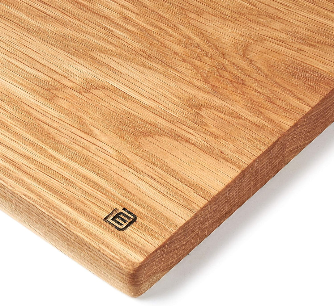 Edeldings XL Massivholz Schneidebrett aus Eiche | Gross 35 х 25 | Küchenbrett Holz aus Europa | Anti