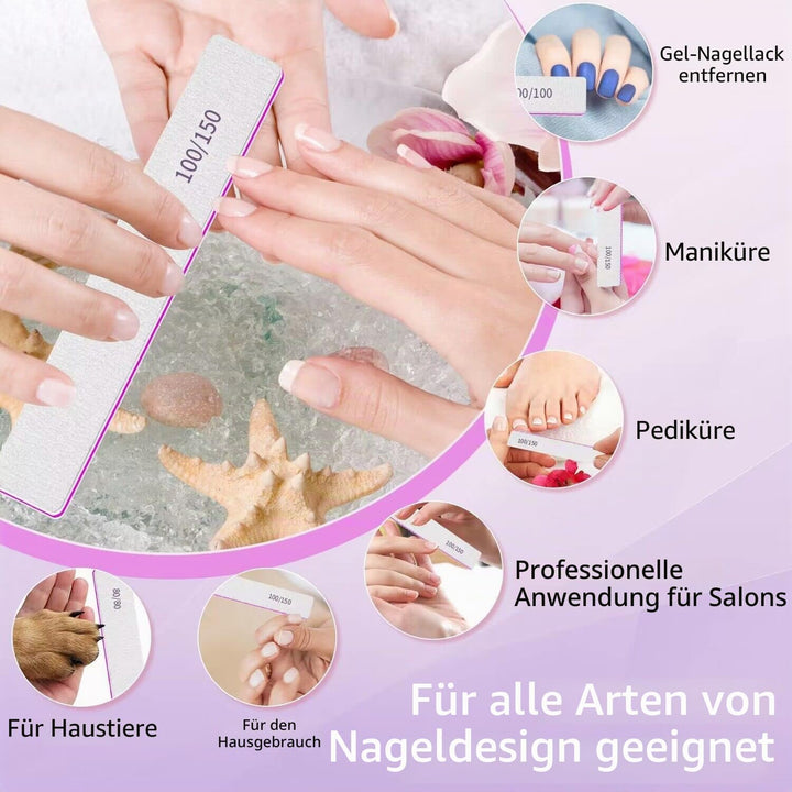 50 Stück Nagelfeile-Nagelfeilen 80/80er Körnung, Nagelfeilen für Gelnägel Acrylnägel, Nagel Feilen D