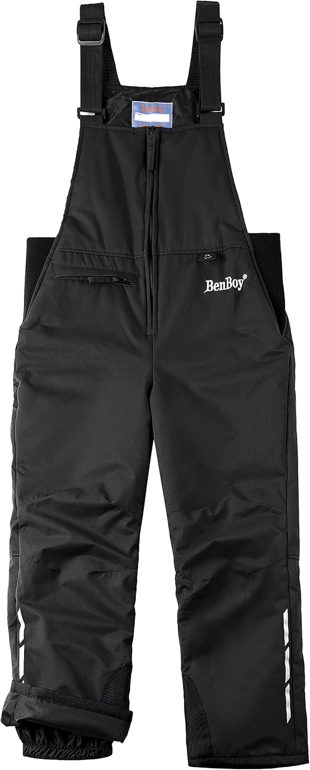 BenBoy Kinder Skihose Schneehose Wasserdicht Softshellhose Gefüttert Warm Hosenträgerhose Latzhose W