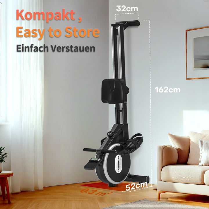 Rudergerät für Zuhause, DMASUN Leises Magnetisches Rudergerät mit 16 Widerstandsstufen, Upgrade Dopp