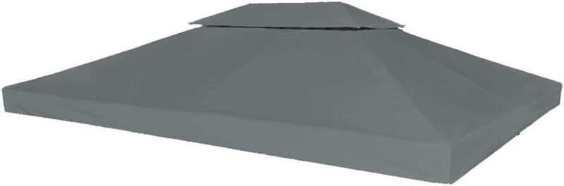 yorten 2-Stufiges Pavillondach Ersatzdach PVC-Beschichtung Wasserdicht Anthrazit 310 g/m² 4 x 3 m fü