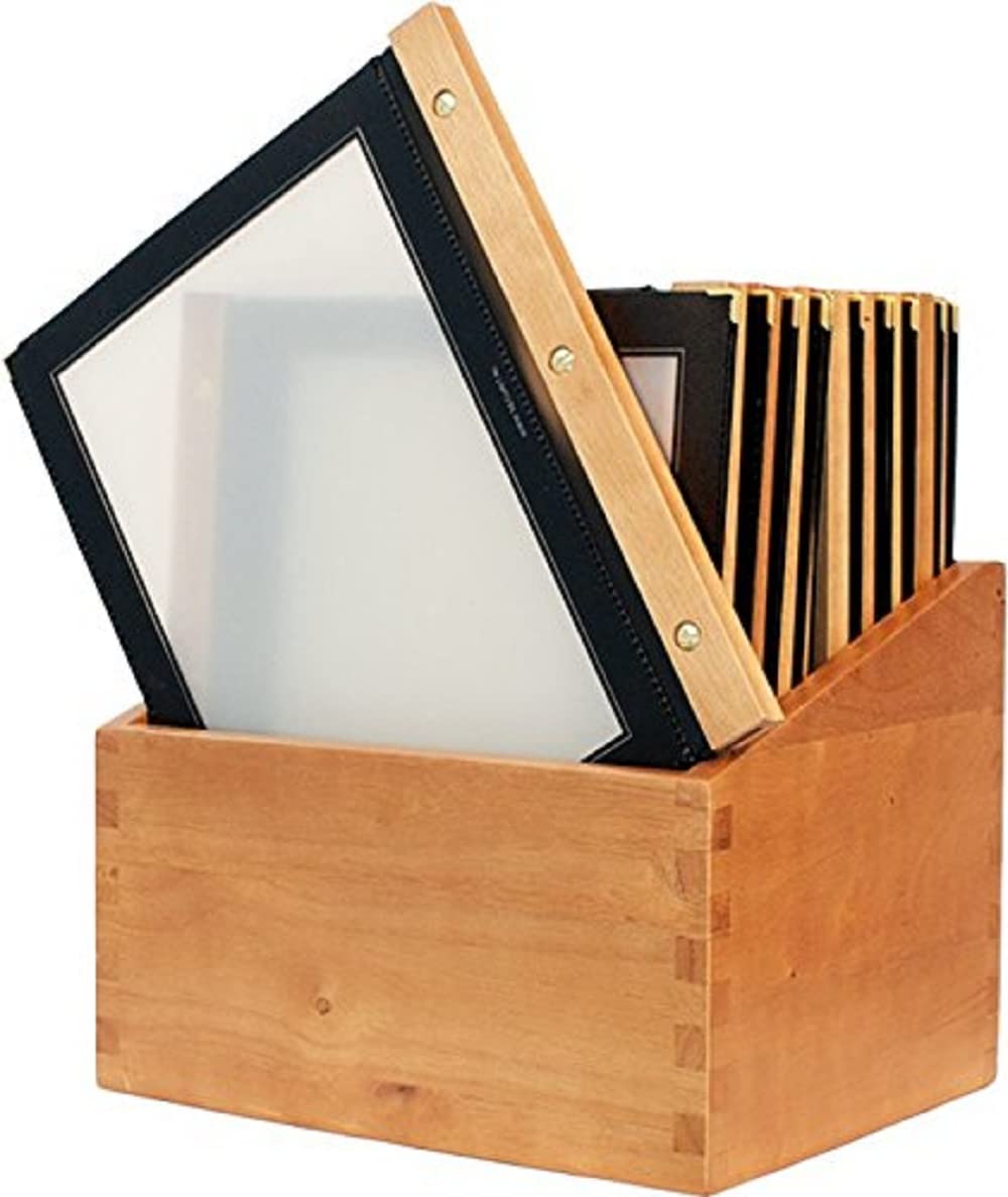 Securit Speisekarten-Mappe Box, DIN A4, Schwarz-Wood, 35 x 27 x 35 cm 35 x 27 x 35 cm Schwarz-wood,