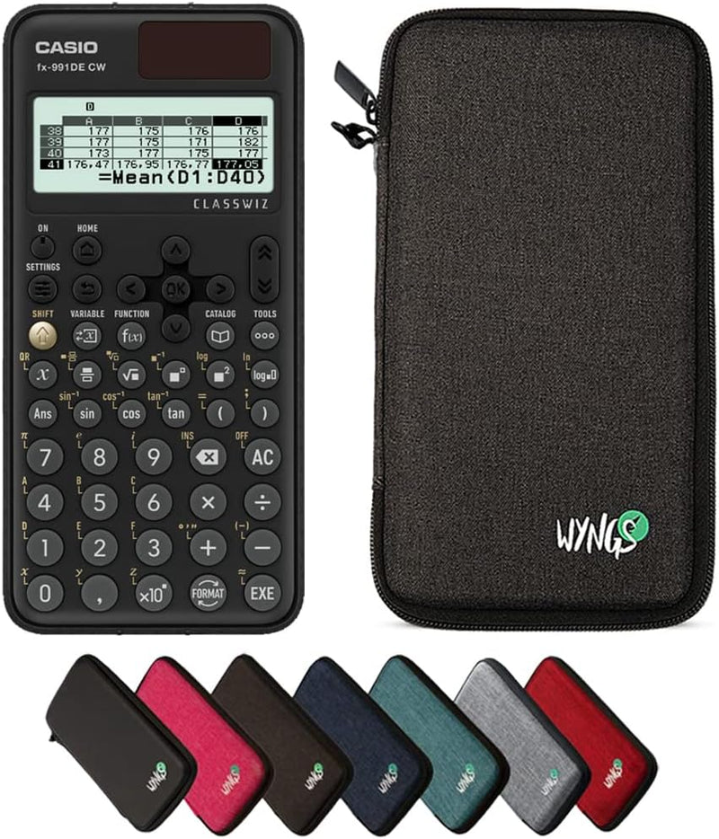 CALCUSO Sparpaket: Casio FX-991DE CW ClassWiz technisch-wissenschaftlicher Schulrechner + WYNGS Schu