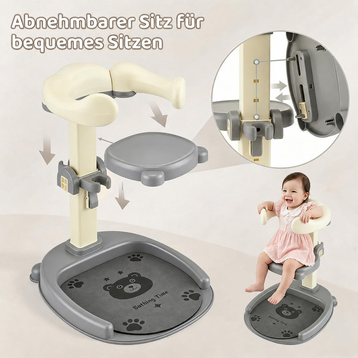 2-in-1 Baby Dusche Ständer, Einstellbarer Baby Shower Stand Support mit AntiRutsch-Basis, Weichem PU