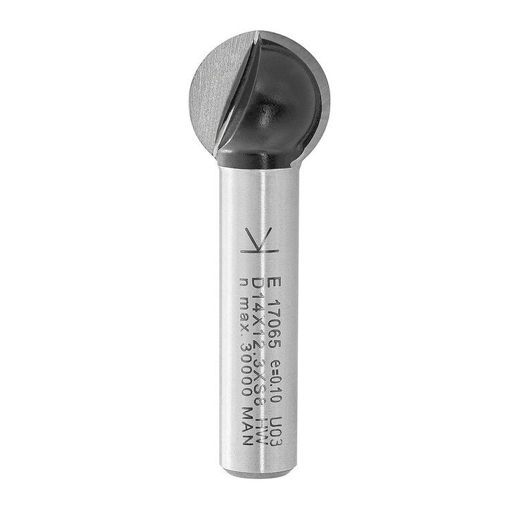 ENT 17065 Kugelfräser HW, Schaft (S) 8 mm, Durchmesser (D) 14 mm, NL 12,36 mm, R 7 mm, T 3 mm, SL 32