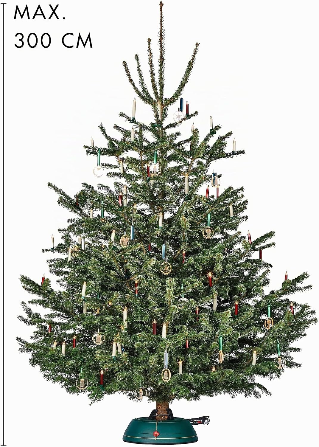 KRINNER Weihnachtsbaum Christbaumständer PREMIUM XL grün inkl. Fusspedal- und Einseiltechnik Sicherh