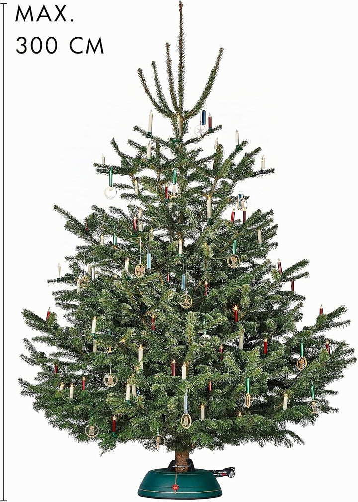 KRINNER Weihnachtsbaum Christbaumständer PREMIUM XL grün inkl. Fusspedal- und Einseiltechnik Sicherh
