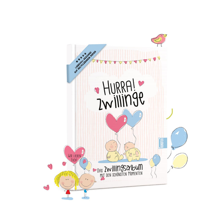 Hurra! Zwillinge - Das 1. Eintragealbum für Zwillinge. Ein einzigartiger Erinnerungsschatz für zwei