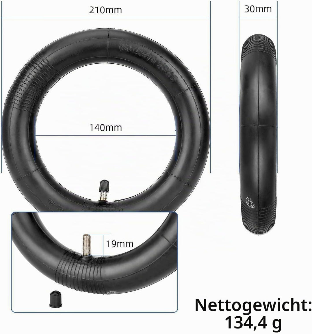 9 x 2,3 Reifen mit 8 1/2 x 2 Schlauch für NIU KQi1 / KQi1 Pro / KQi1 Sport Elektroroller 9 Zoll Inne