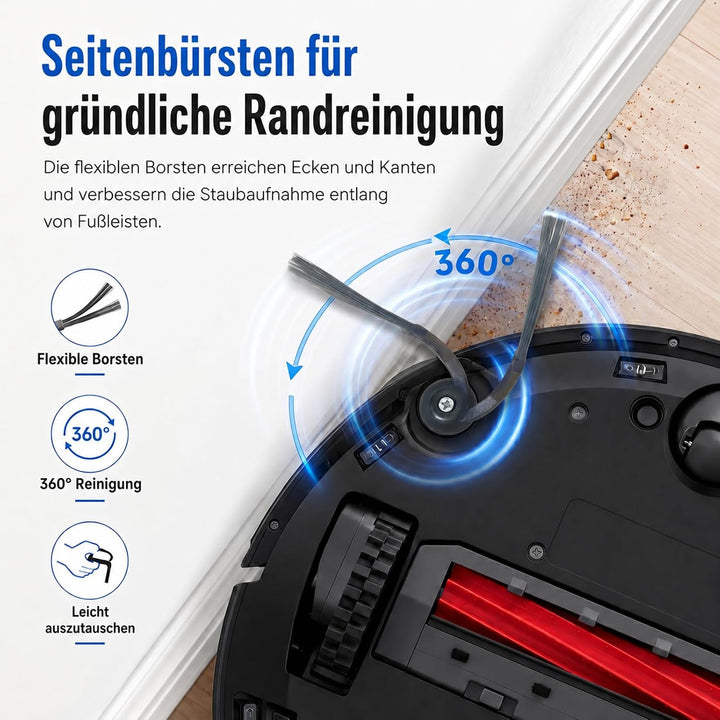 30 Stück Zubehör für Roborock QV 35A/QV 35S/QR 798/QR 598 Saugroboter | 8 Staubbeutel, 2 Hauptbürste