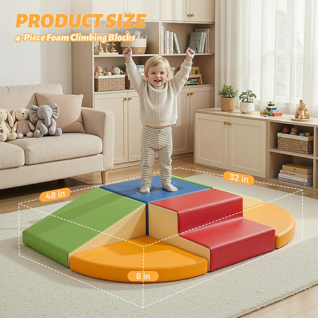 Schaumstoff Bausteine Kinder Klettern Indoor - 6 PCS Softbausteine Riesenbausteine für Baby Motorik