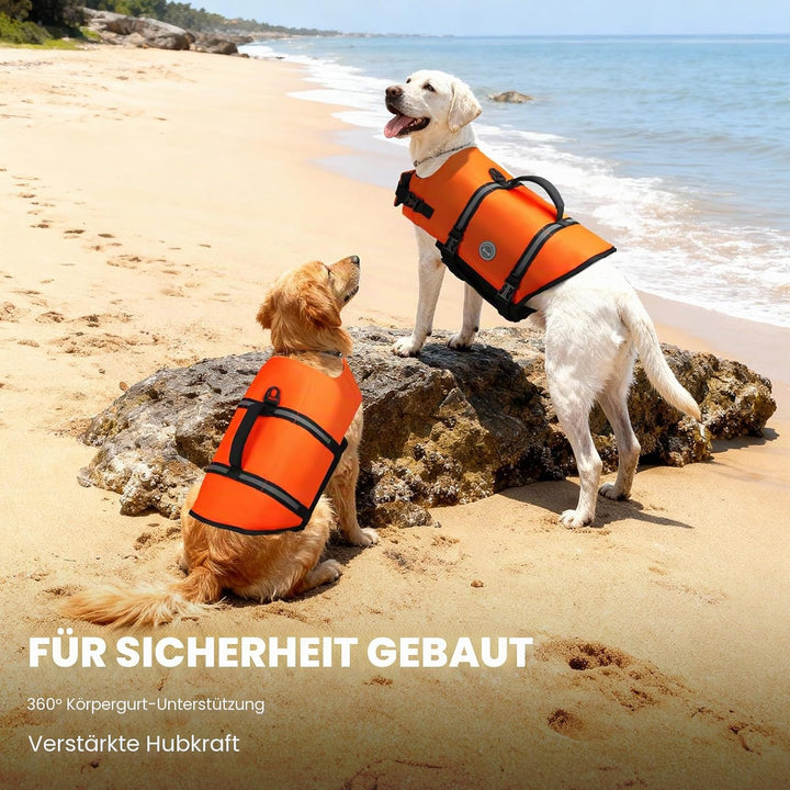 VIVAGLORY Ripstop Hunde Rettungsweste für Kleine Mittel Grosse Hunde Bootfahren, Hund Schwimmweste m