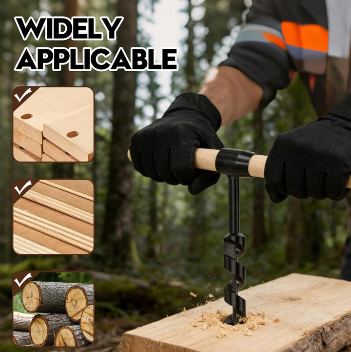 CISSIYOG Holzbohrer Manuell Bushcraft, Bushcraft Bohrer Überlebensausrüstung mit Manueller Schrauben