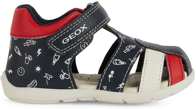 Geox Baby-Jungen B Elthan Boy C Erste Schritte 18 EU Navy Red, 18 EU Navy Red
