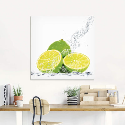 ARTland Glasbilder Wandbild Glas Bild einteilig 60x45 cm Querformat Früchte im Wasser Obst Cocktails