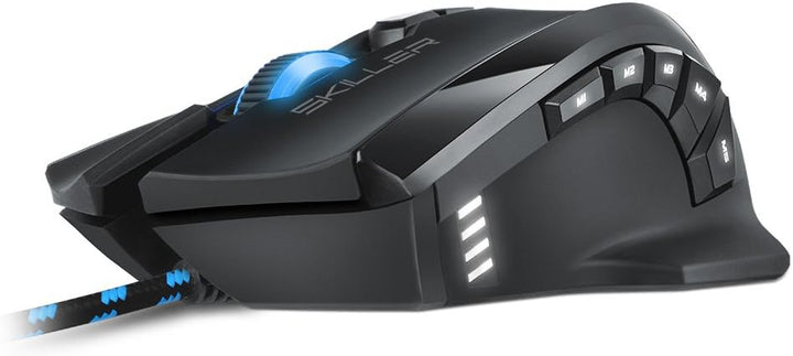Sharkoon Skiller SGM1 Gaming Maus mit Makrotasten (10800 DPI, RGB-Beleuchtung, 12 Tasten, Weight-Tun