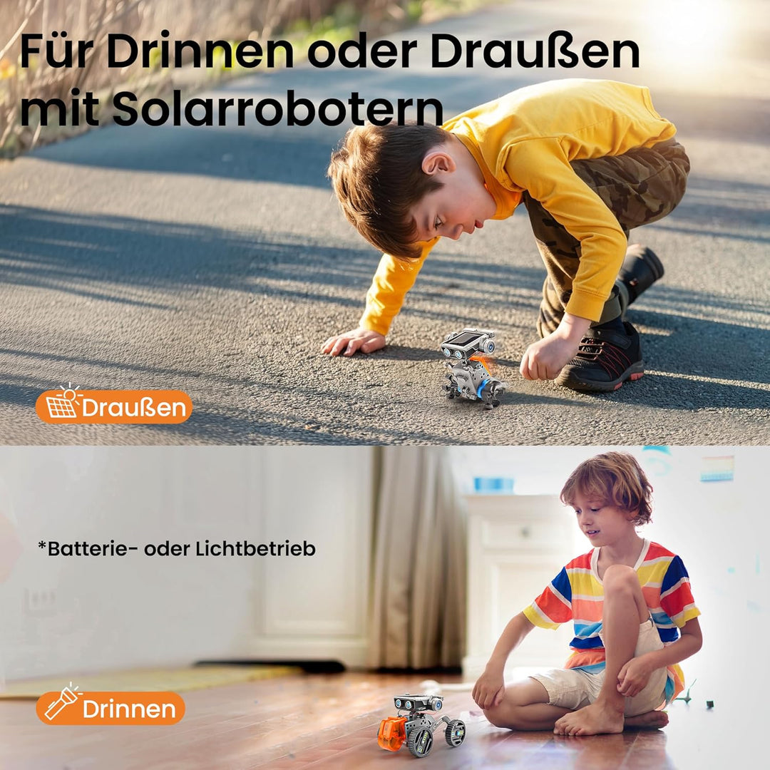 Sillbird 15-in-1 Solar Roboter Spielzeug ab 8 Jahre, Solar und batteriebetriebener Motor mit Doppela