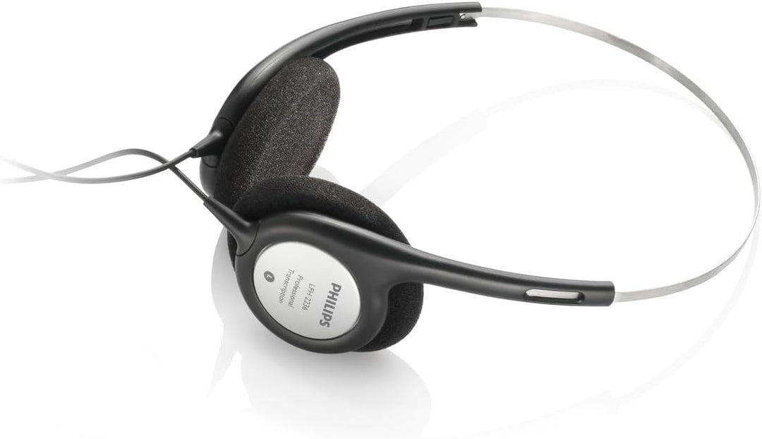 Philips LFH2236 Stereo Kopfhörer für Diktier-und Wiedergabegeräte mit 3.5 mm Klinkenstcker, Ohrpolst