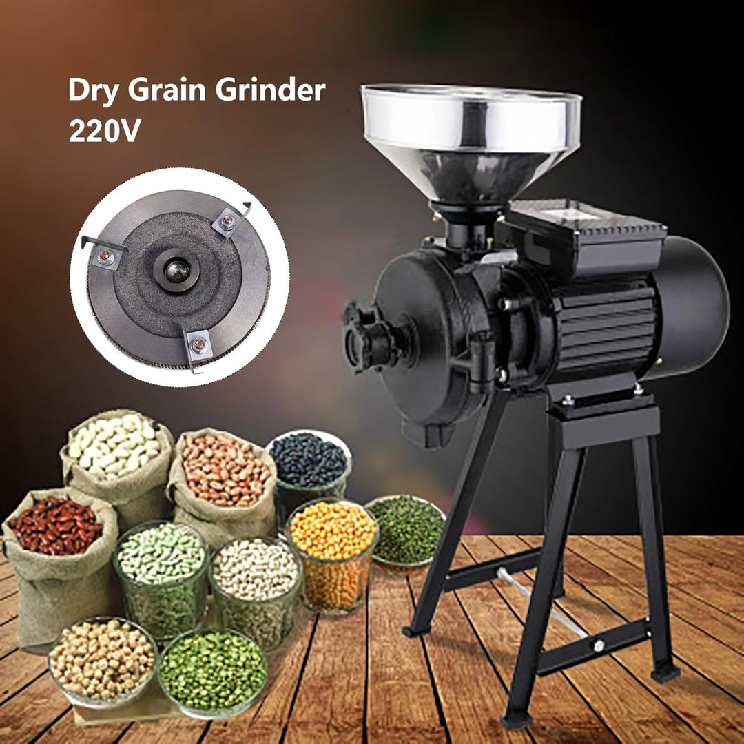 2200W Elektrisch Schrotmühle, 1400r / min Getreidemühle Kaffemühle Nussmühle mit Trichter, Getreidem