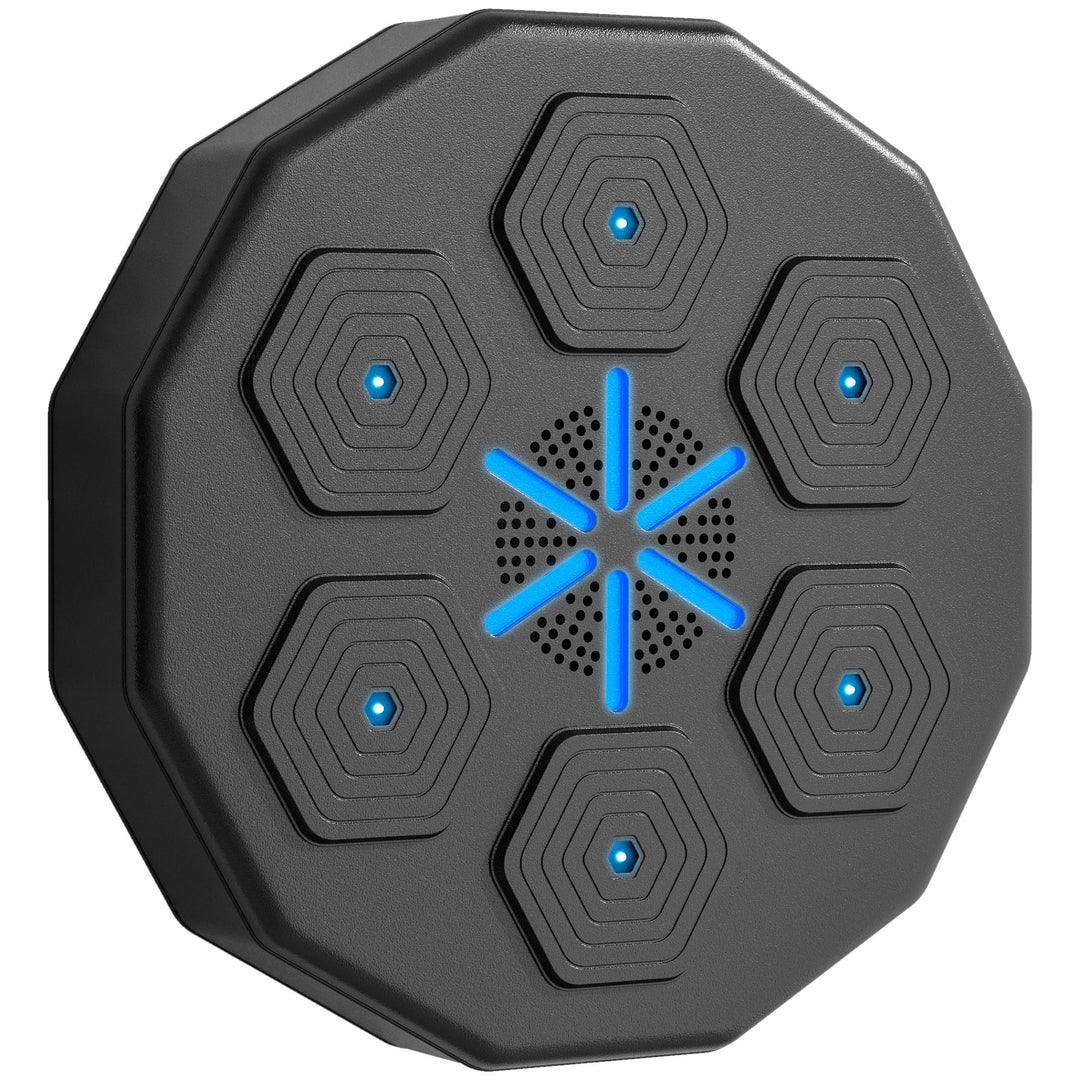 SPORTNOW Music Boxing Machine, Smart Boxziel für Erwachsene, Schwarz | Wandmontiertes Boxziel mit LE