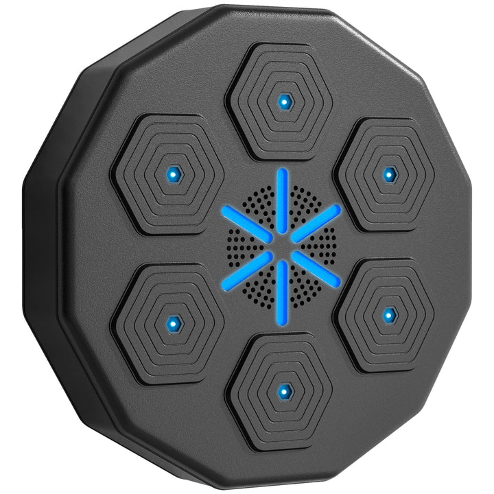 SPORTNOW Music Boxing Machine, Smart Boxziel für Erwachsene, Schwarz | Wandmontiertes Boxziel mit LE
